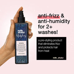 Milk_shake Lifestyling Amazing mist helps fight humidity for smoother styles.