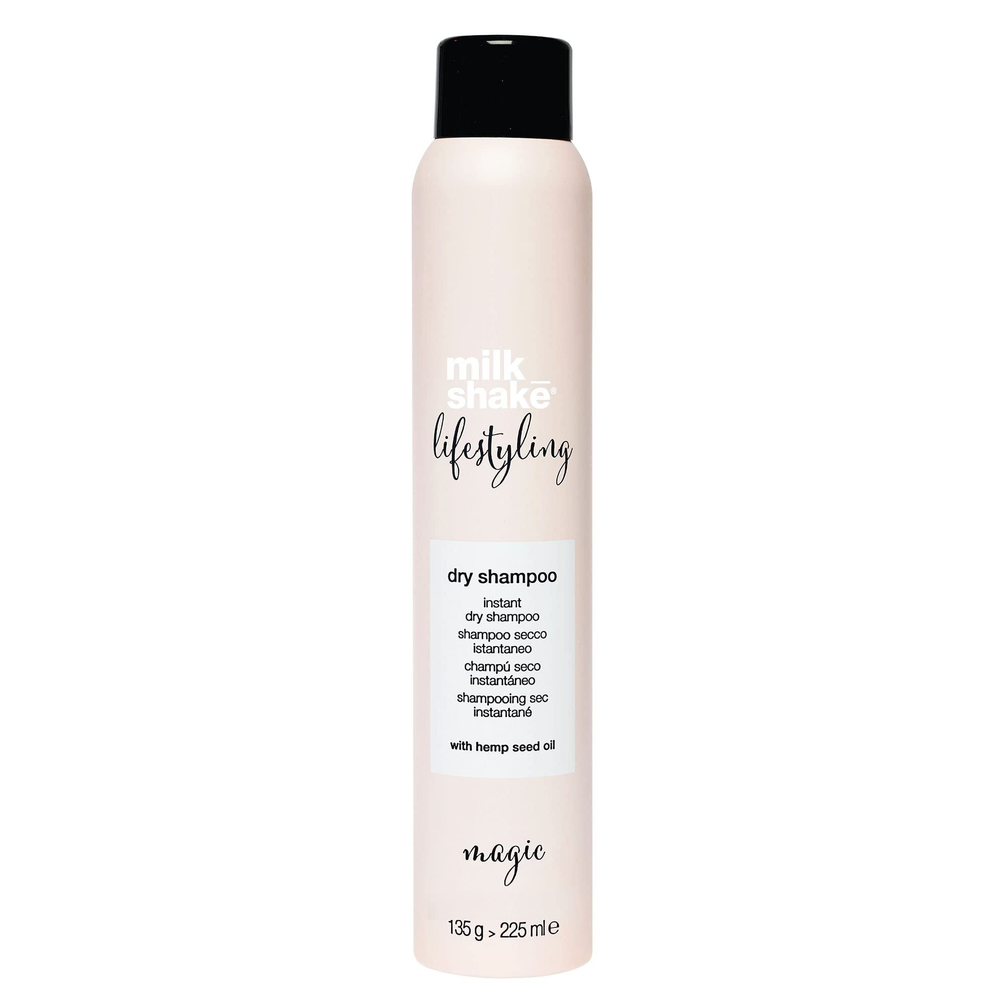 milk_shake Lifestyling Dry Shampoo bottle showing instant freshness for greasy roots.