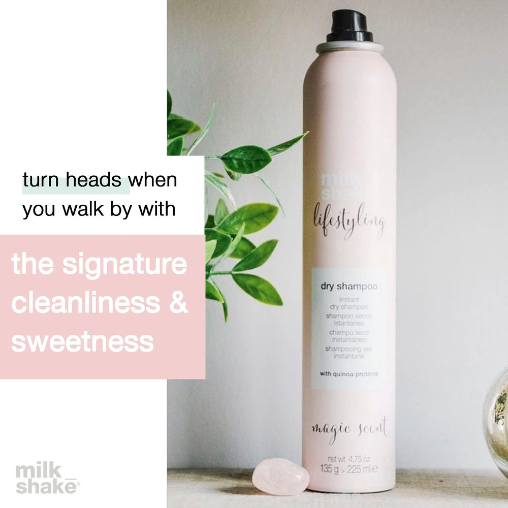 milk_shake Lifestyling Dry Shampoo for dark hair with invisible finish.
