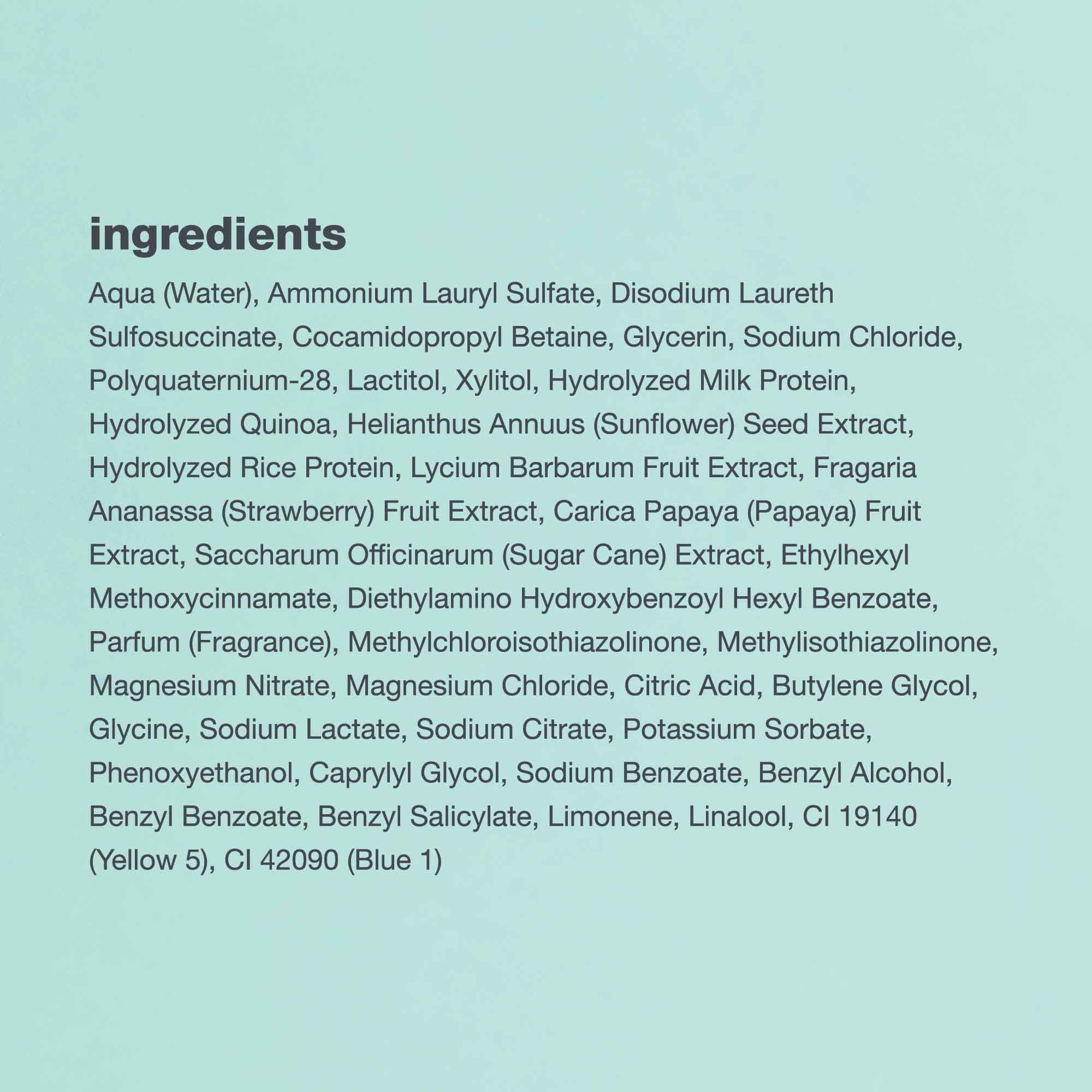 milk_shake Volume Solution Shampoo label highlights paraben-free and sulfate-free formula