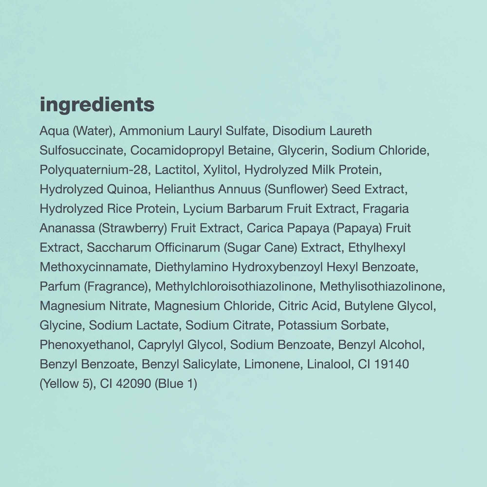 milk_shake Volume Solution Shampoo label highlights paraben-free and sulfate-free formula