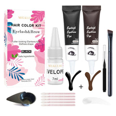 milklear conjunto coloracion pestanas cejas, embalaje práctico para comenzar en casa.