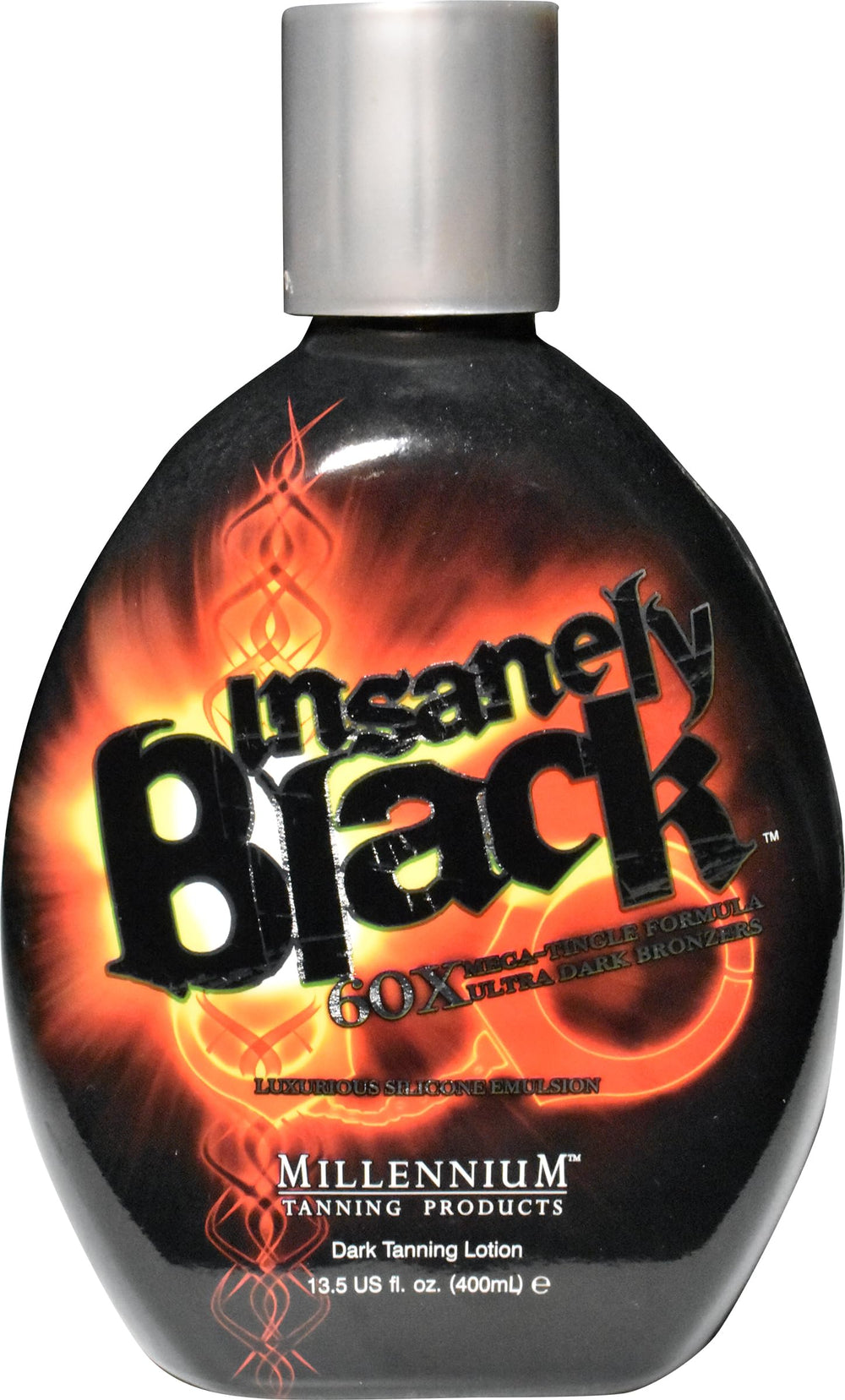 Millennium Tanning Insanely Black 60x full-body application demonstrates even coverage.