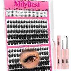 MilyBest Cove Lash Clusters tray close-up for natural-looking at-home extensions.