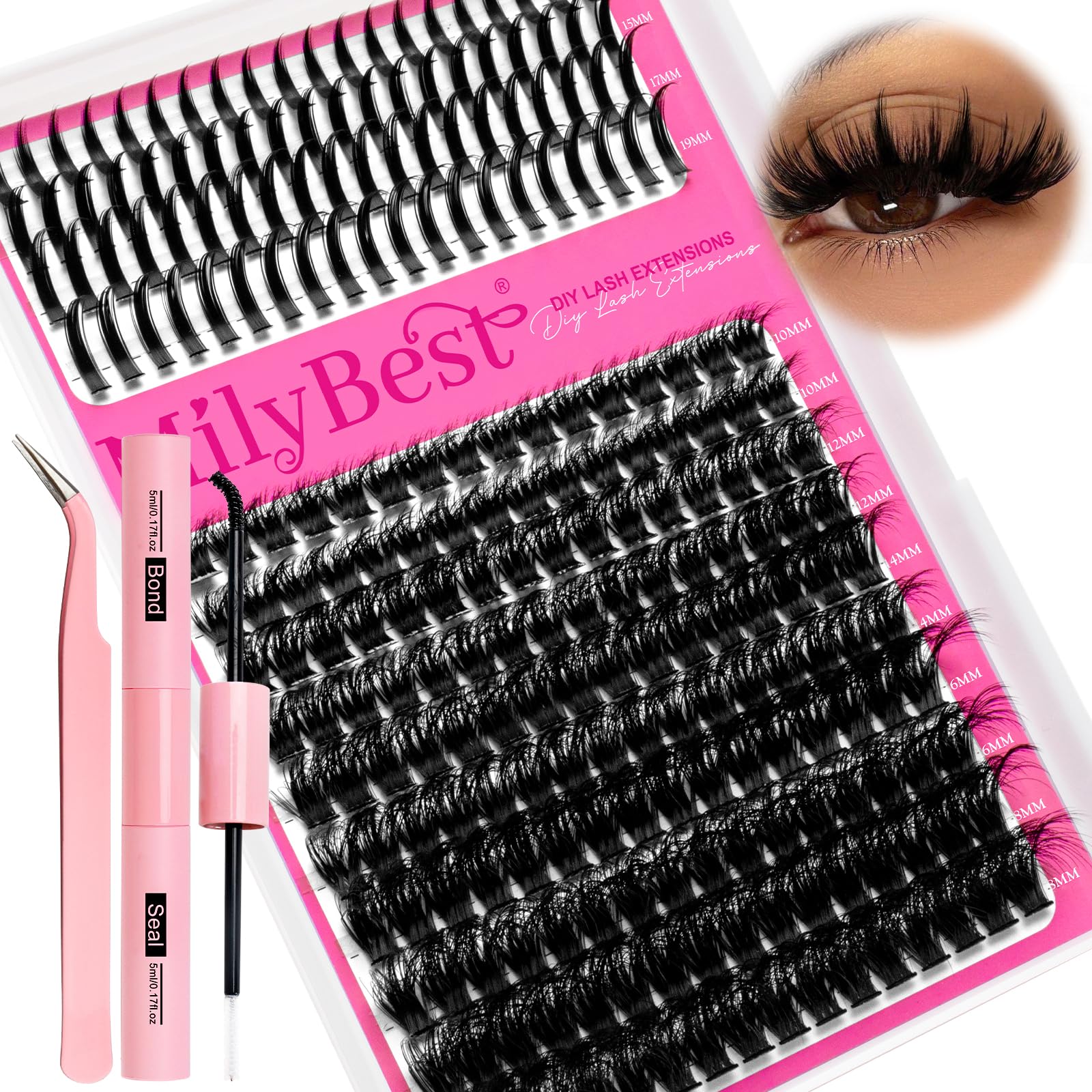 MilyBest density options 60D-150D for instant volume.