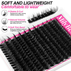 MilyBest Fluffy Lash Clusters Kit 12-22mm range for customizable length and drama