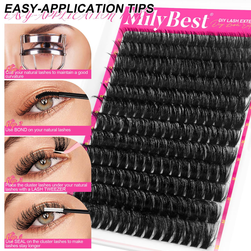 MilyBest Fluffy Lash Clusters Kit buildable volume lets you layer 3-5 clusters for wispy looks