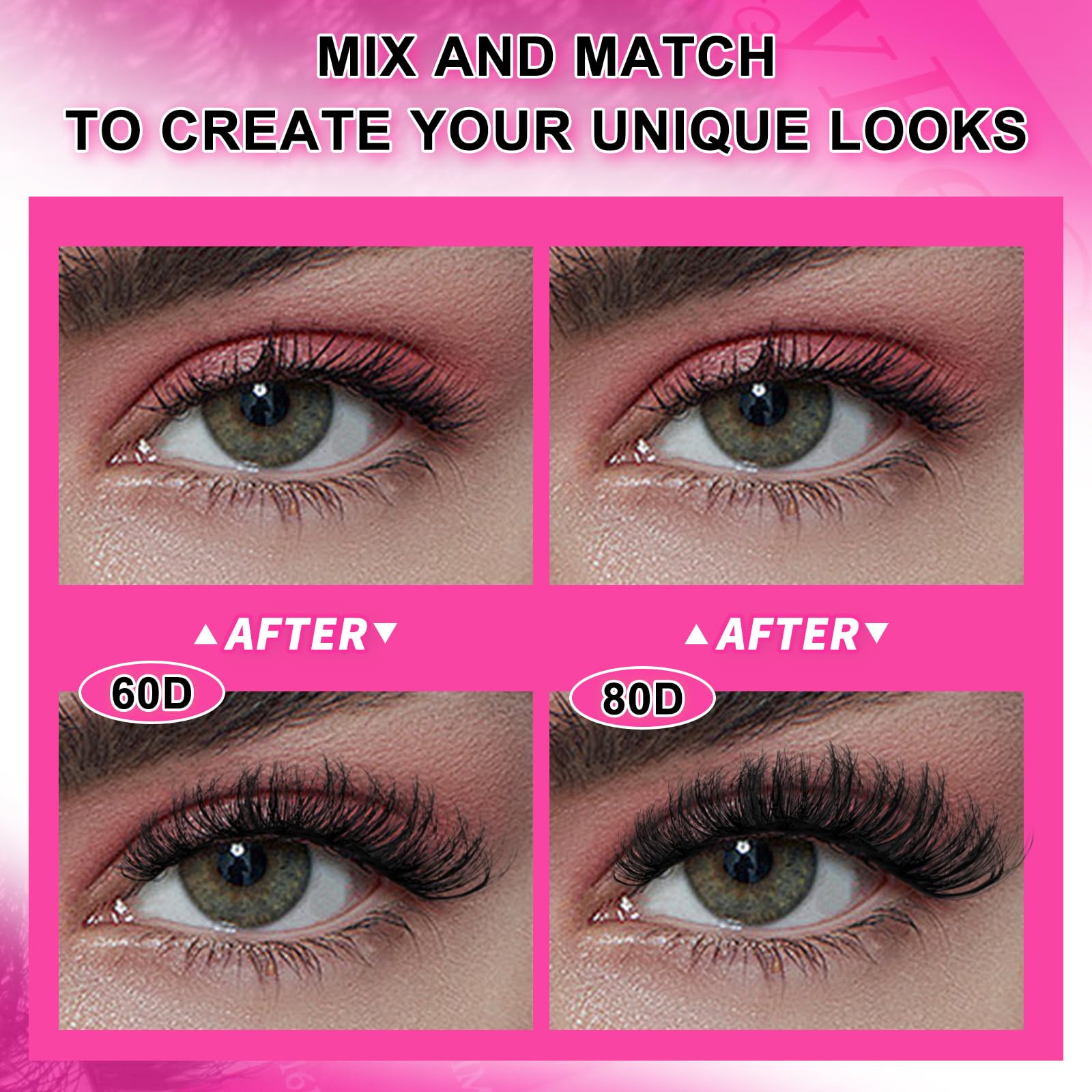 MilyBest 80D density lashes for dramatic yet natural blend.