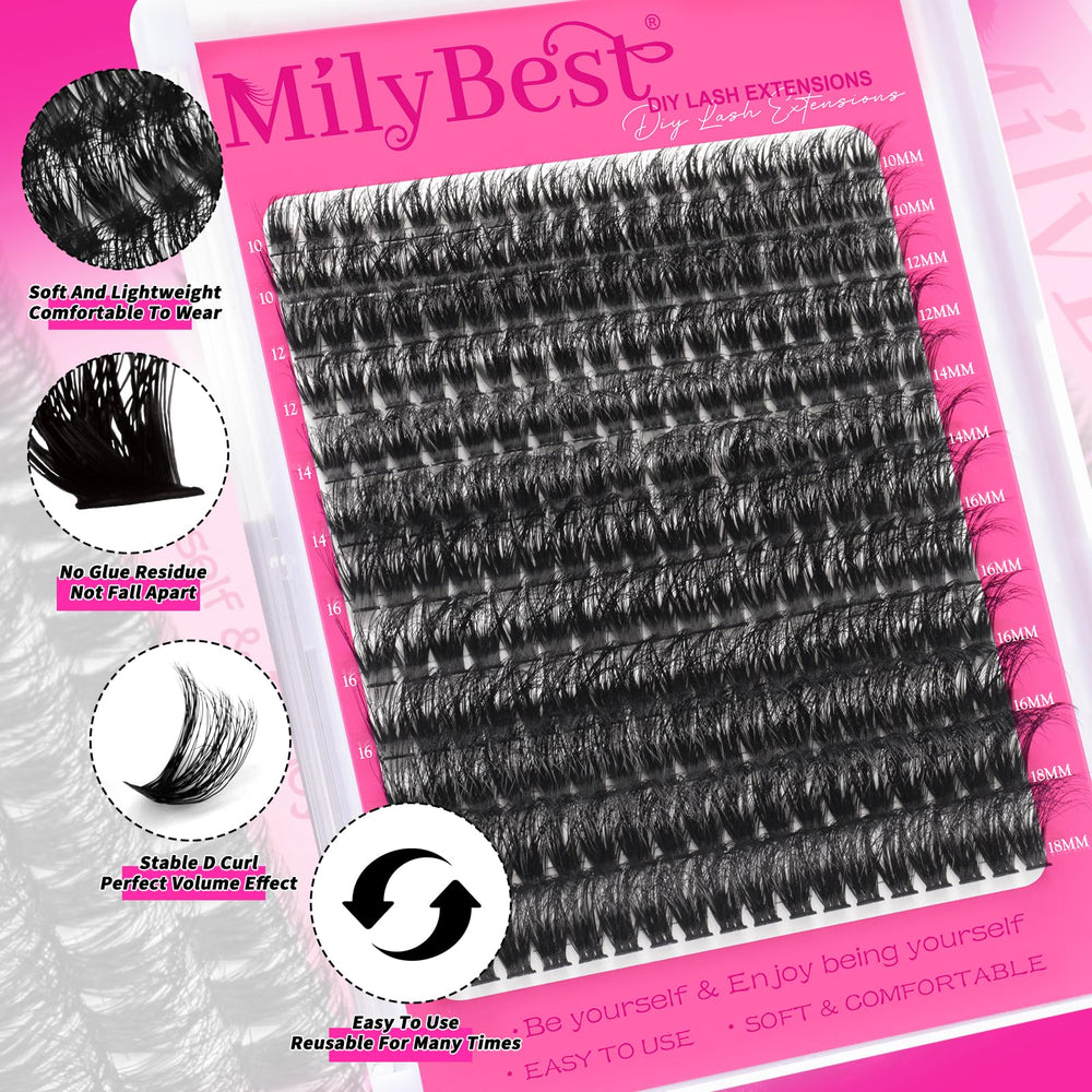 MilyBest bond-seal dual-ended glue sits next to lashes for long-lasting hold.