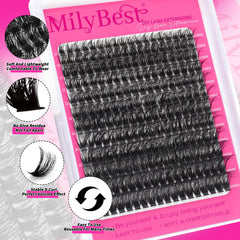 MilyBest bond-seal dual-ended glue sits next to lashes for long-lasting hold.