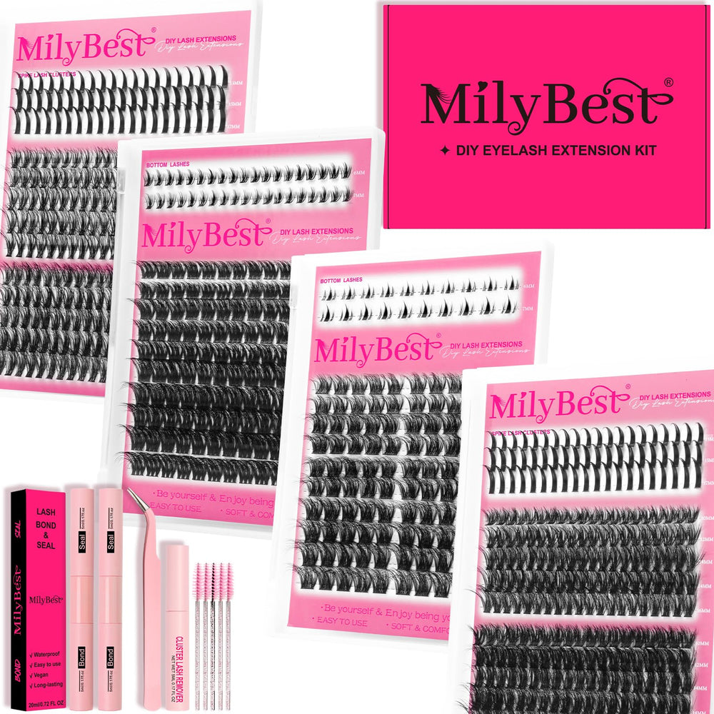 MilyBest kit with five brushes for lashes and brows grooming
