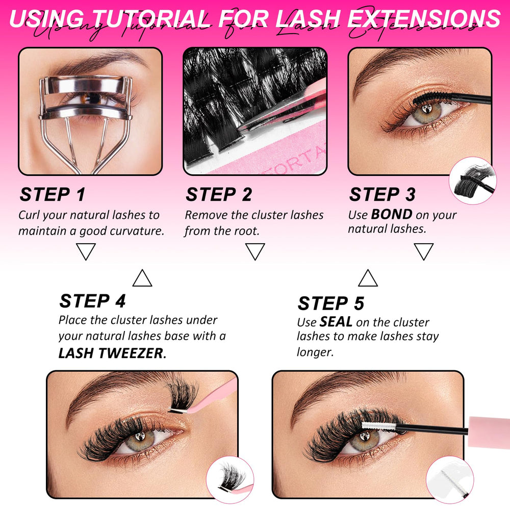 MilyBest Lash Clusters Kit D-curl blends with natural lashes.