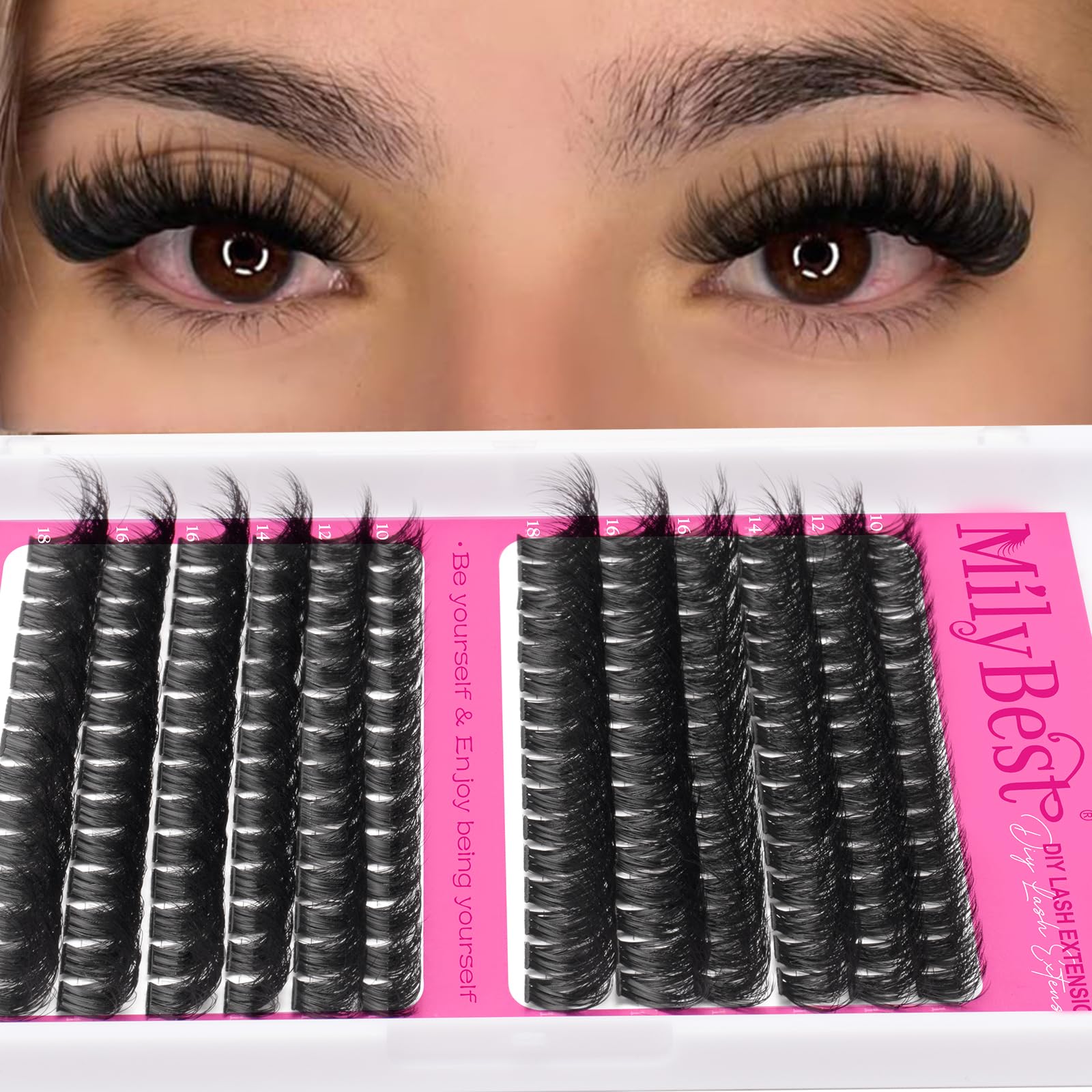 MilyBest featherweight clusters feel light on lids during wear