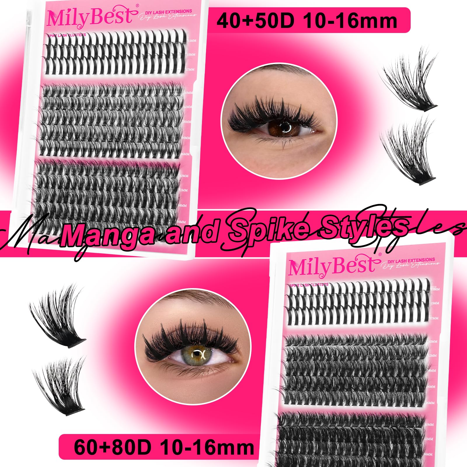 MilyBest remover and tweezers enable precise lash application