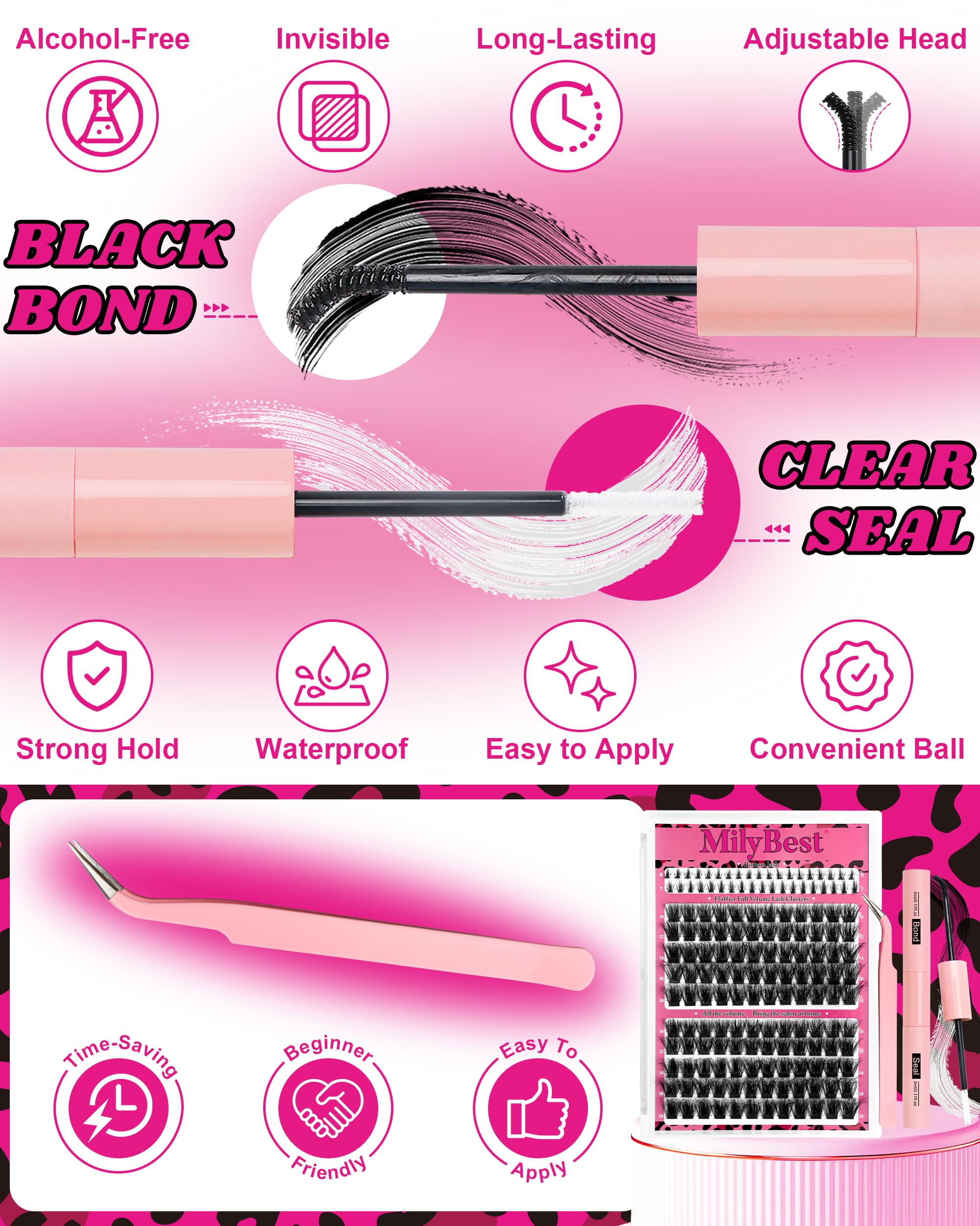 MilyBest Spiky Lashes 14mm D-curl for fuller daytime looks.