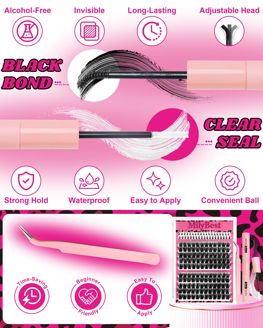 MilyBest Spiky Lashes 14mm D-curl for fuller daytime looks.