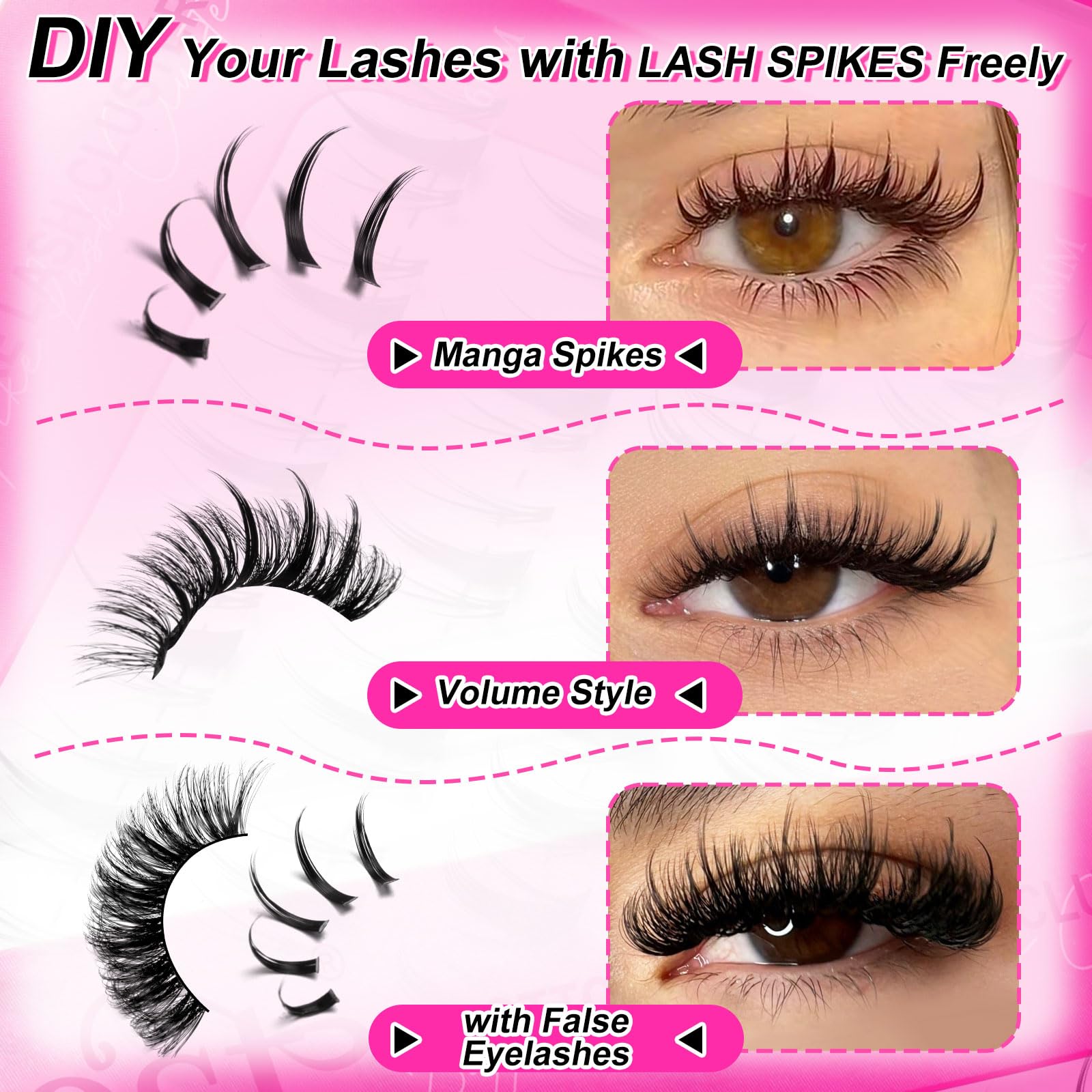 MilyBest spiky lashes 17mm deepen eye definition with natural balance