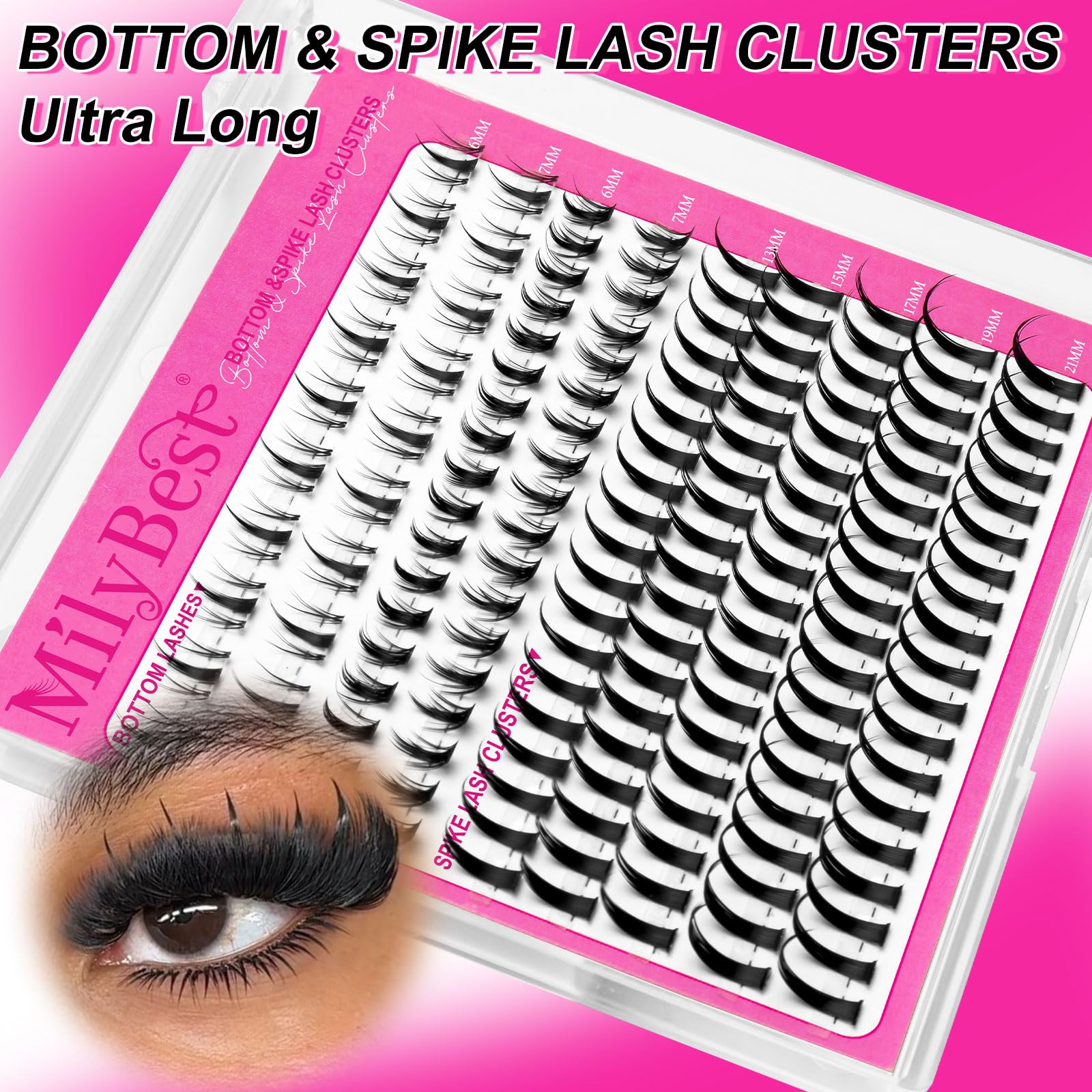MilyBest spiky lashes 21mm create high-impact effects for evening looks