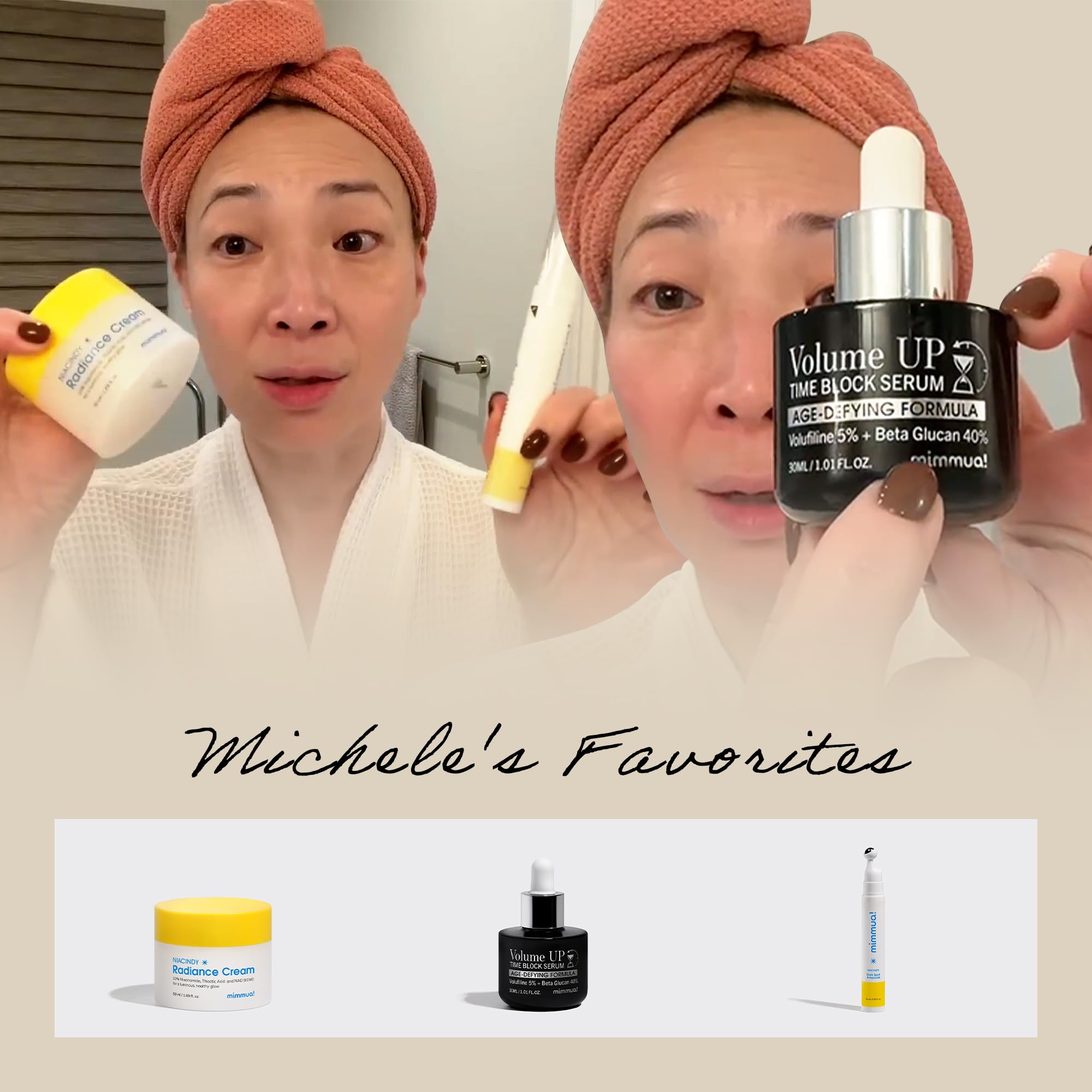mimmua NIACINDY 9 peptides cream surface with smooth-looking skin texture