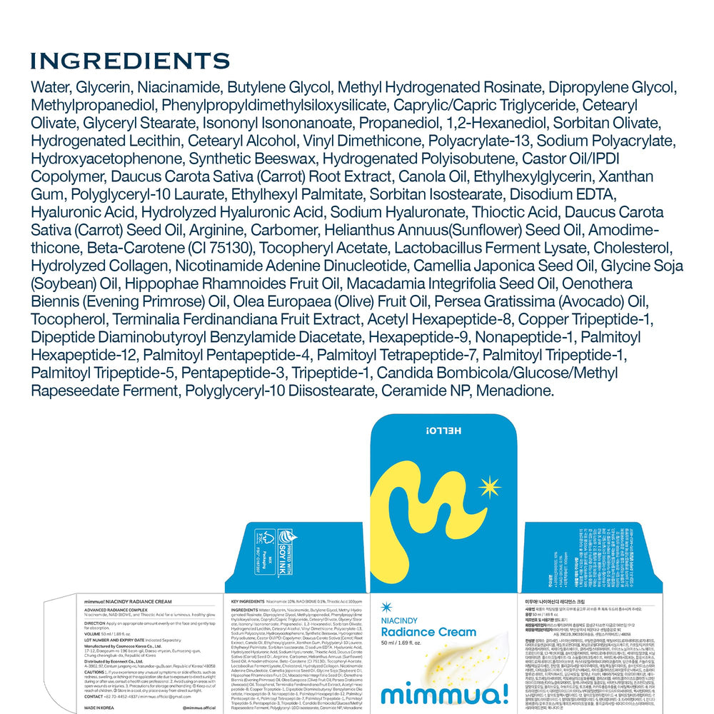 mimmua NIACINDY Application on hand showing easy spread