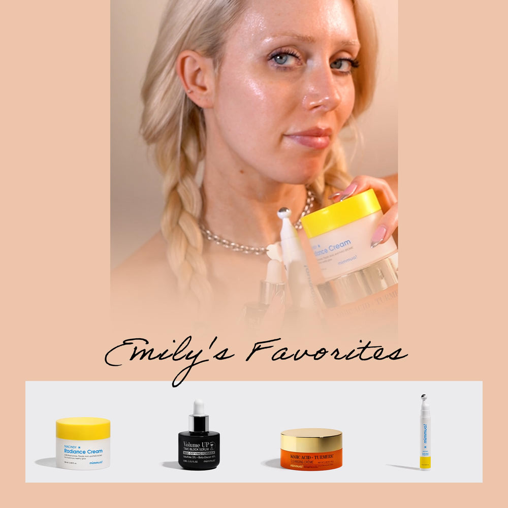 mimmua NIACINDY Capsule burst on skin illustration highlighting instant activation