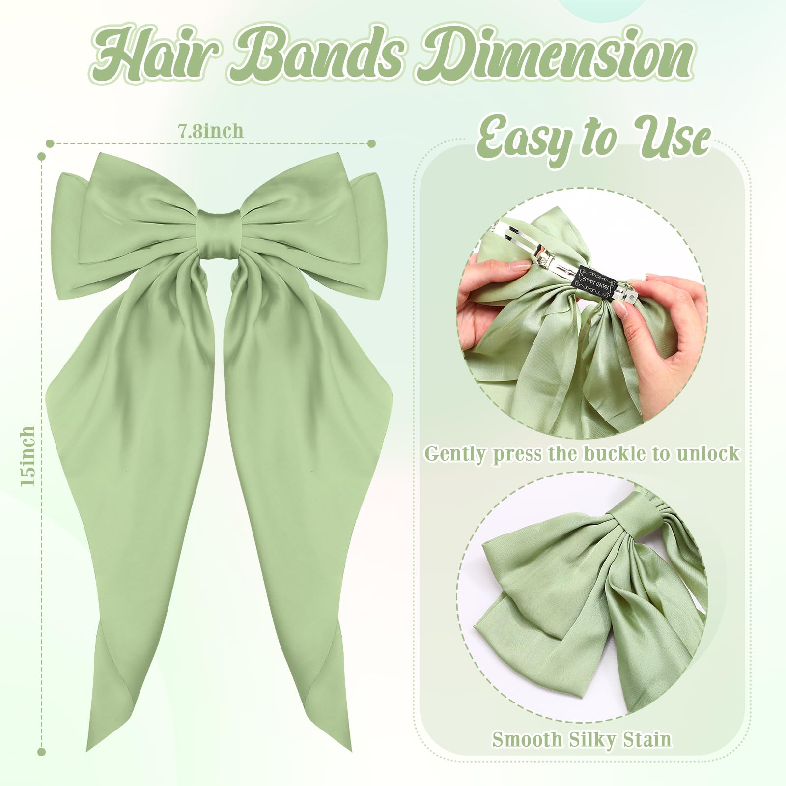 Mimorou long-tail satin bow clip ideal for secure updos