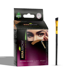 MinaiBrow Tint Kit marrón claro polvo para cejas con color natural duradero.