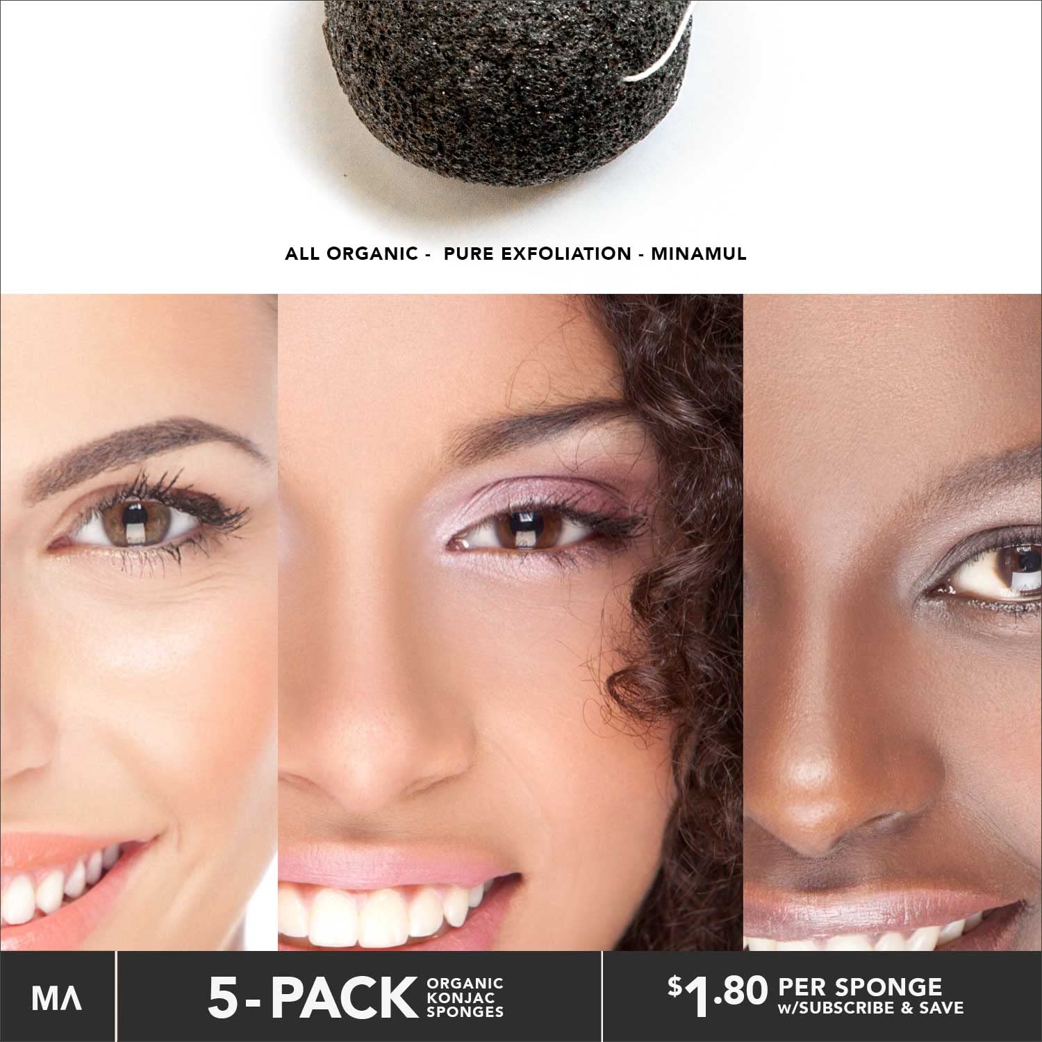MINAMUL daily routine with konjac sponge supports smoother skin.