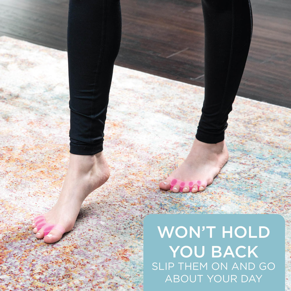 Mind Bodhi toe spacers fit women's size 6-10 and men's size 7-9.