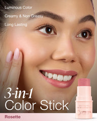 Mineral Fusion 3-en-1 Color Stick en labios, color suave y humectante.