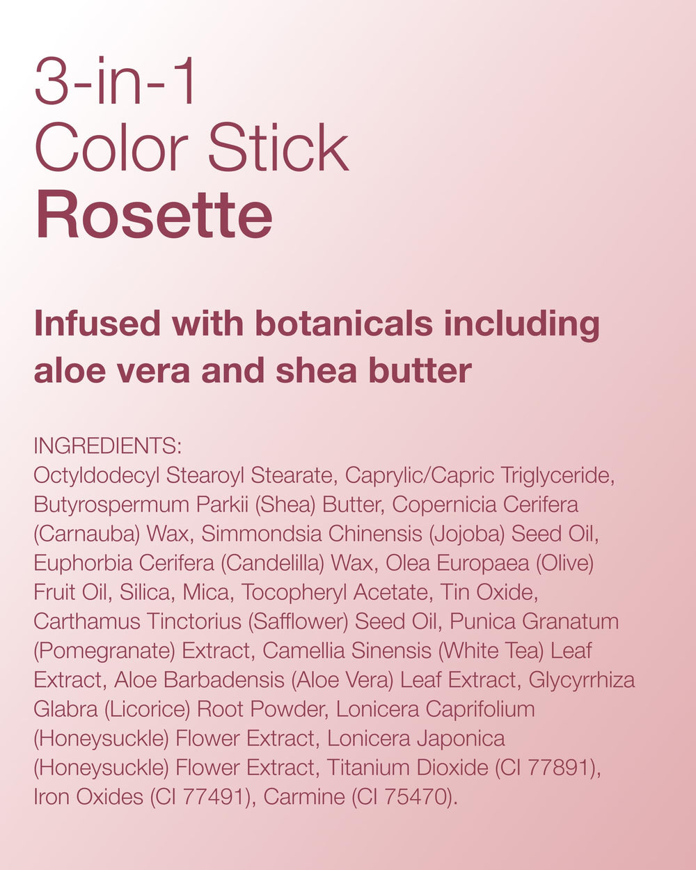 Mineral Fusion 3-en-1 Color Stick tono rossete para look diario.