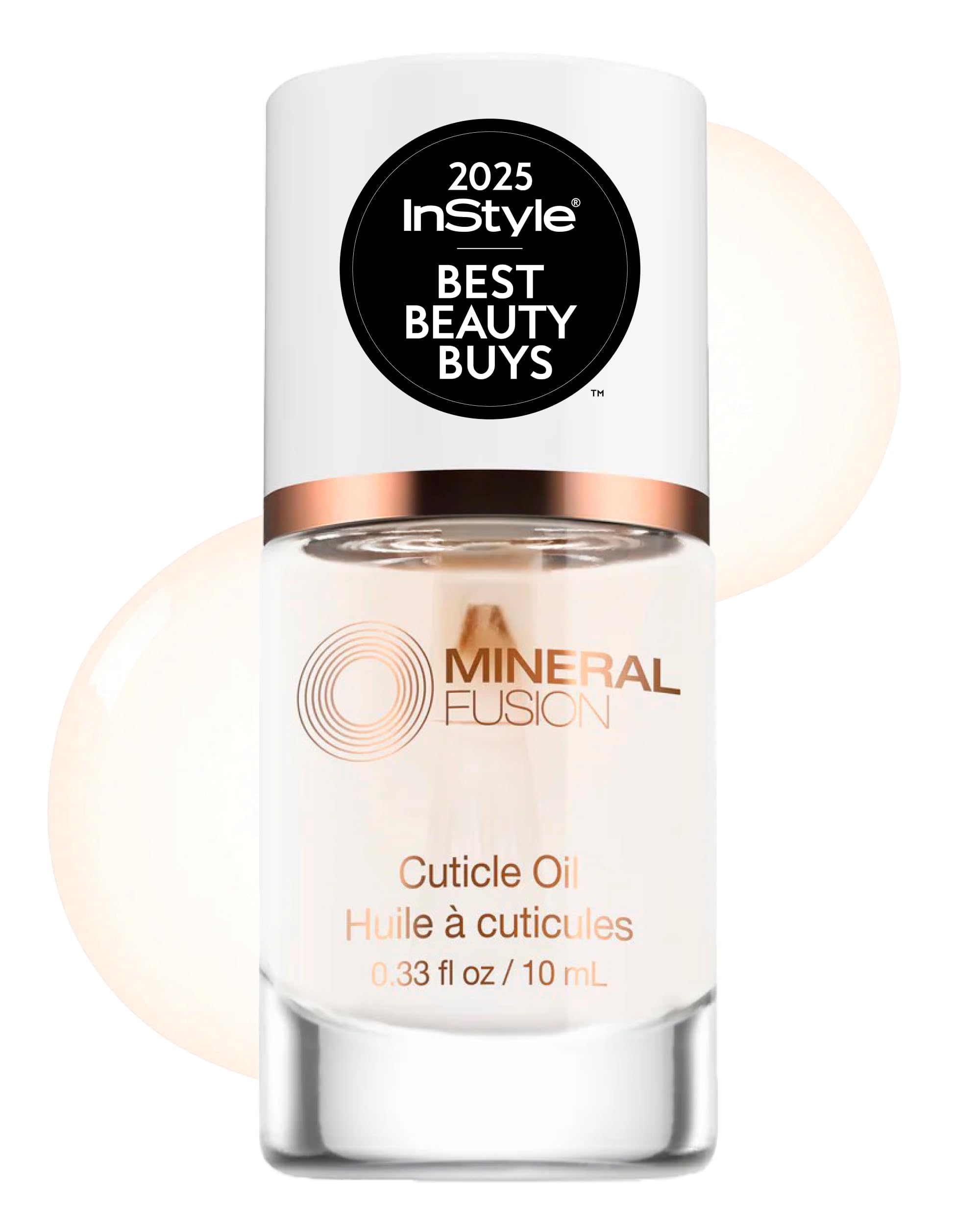 Mineral Fusion cuticle oil bottle showing nourishing formula for cuticle care.