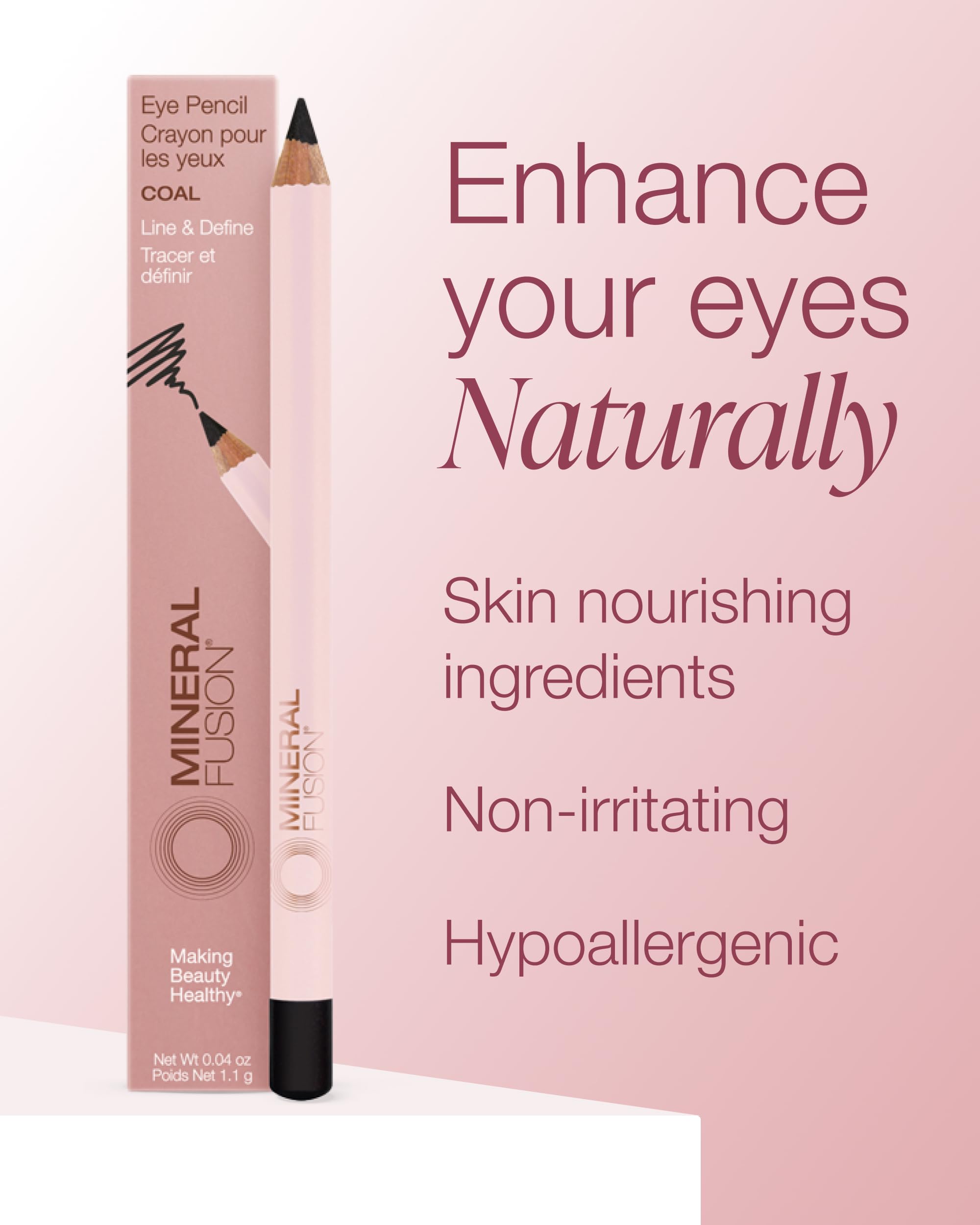 Delineador Mineral Fusion: ingredientes nutritivos para el cuidado de la piel ocular.