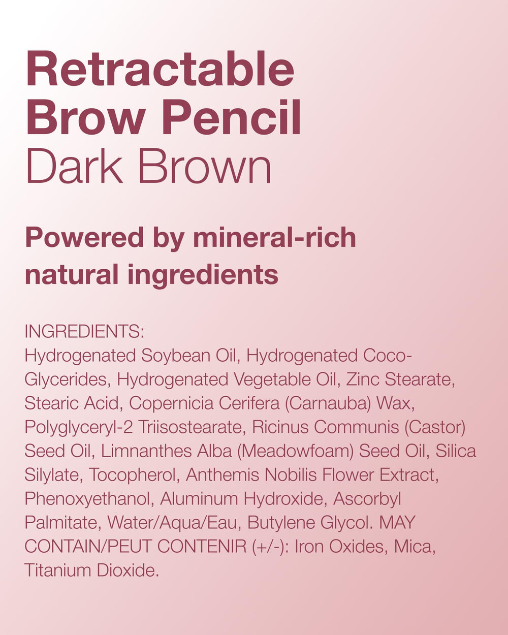 Mineral Fusion aplicación natural de cejas, relleno progresivo para mayor definición.