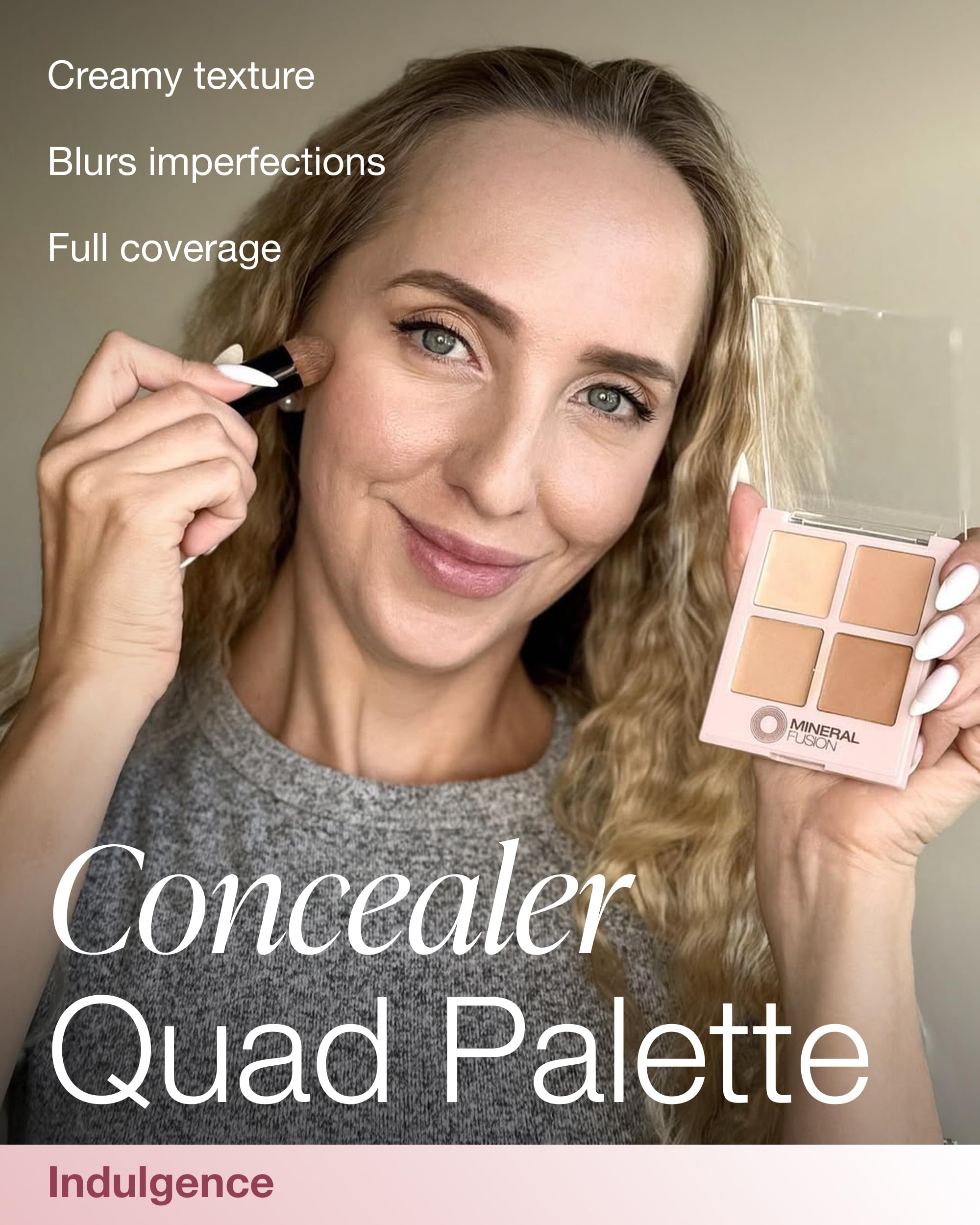 Paleta Mineral Fusion con 4 tonos neutros para cubrir imperfecciones.