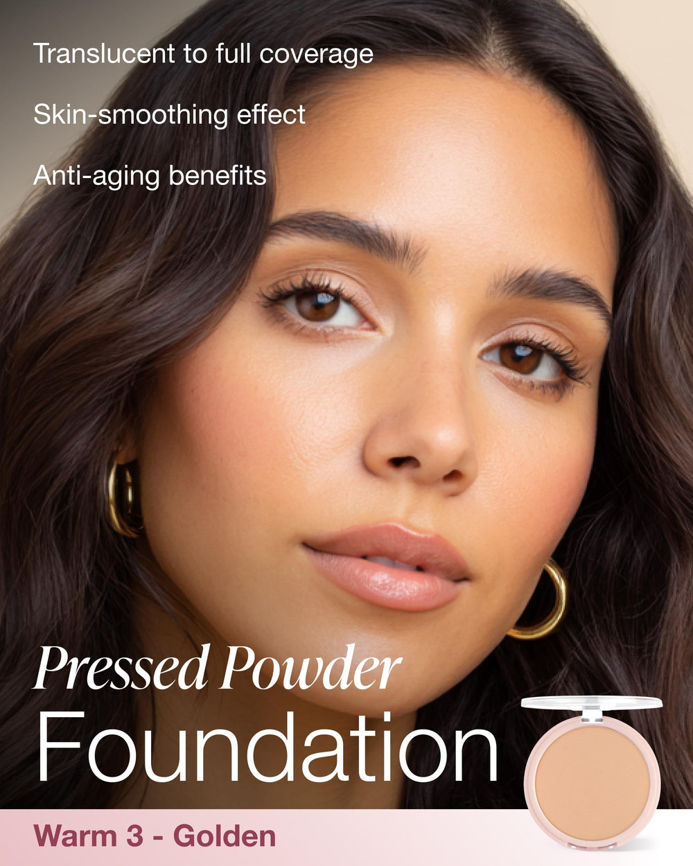 Swatch of Mineral Fusion pressed powder foundation showing natural coverage