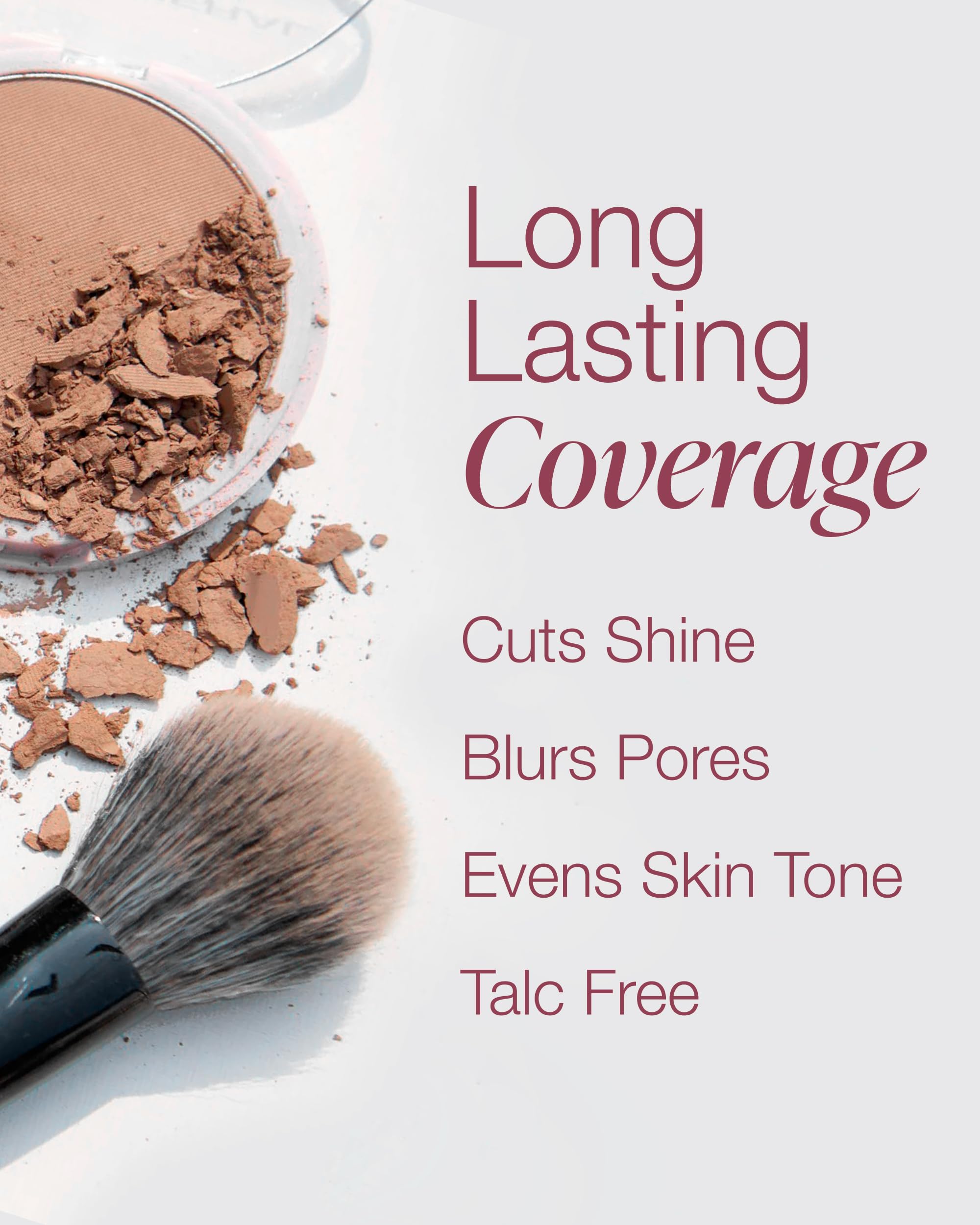 Texture close-up of Mineral Fusion powder showing silky triple-milled formula