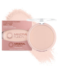 Mineral Fusion pressed powder foundation delivers a matte finish and pore-blurring look for photo-ready skin