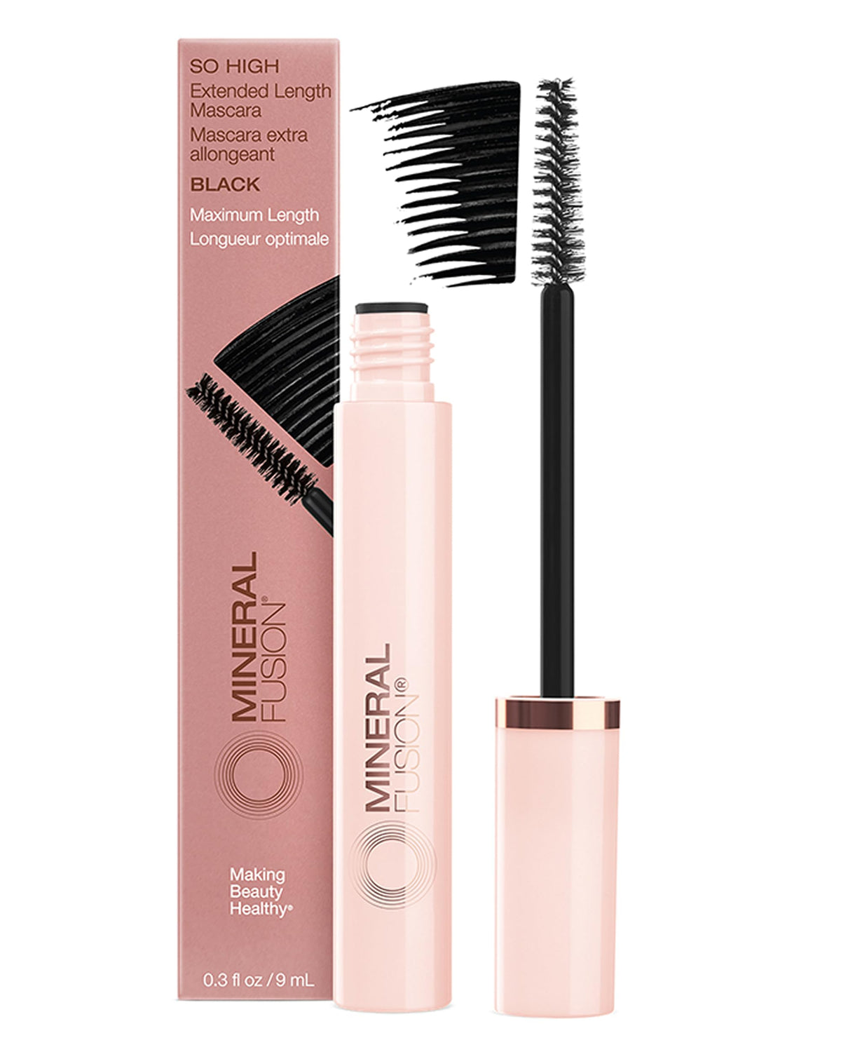 Mineral Fusion So High Mascara: alargamiento visible en pestañas largas
