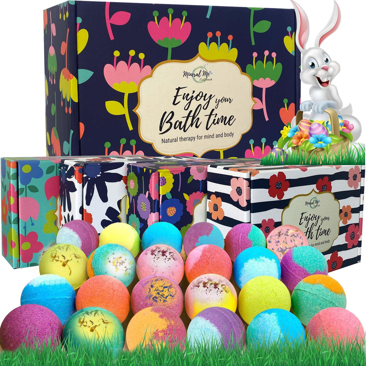 Mineral Me California bath bombs gift box 24-pack ready for gifting and self-care