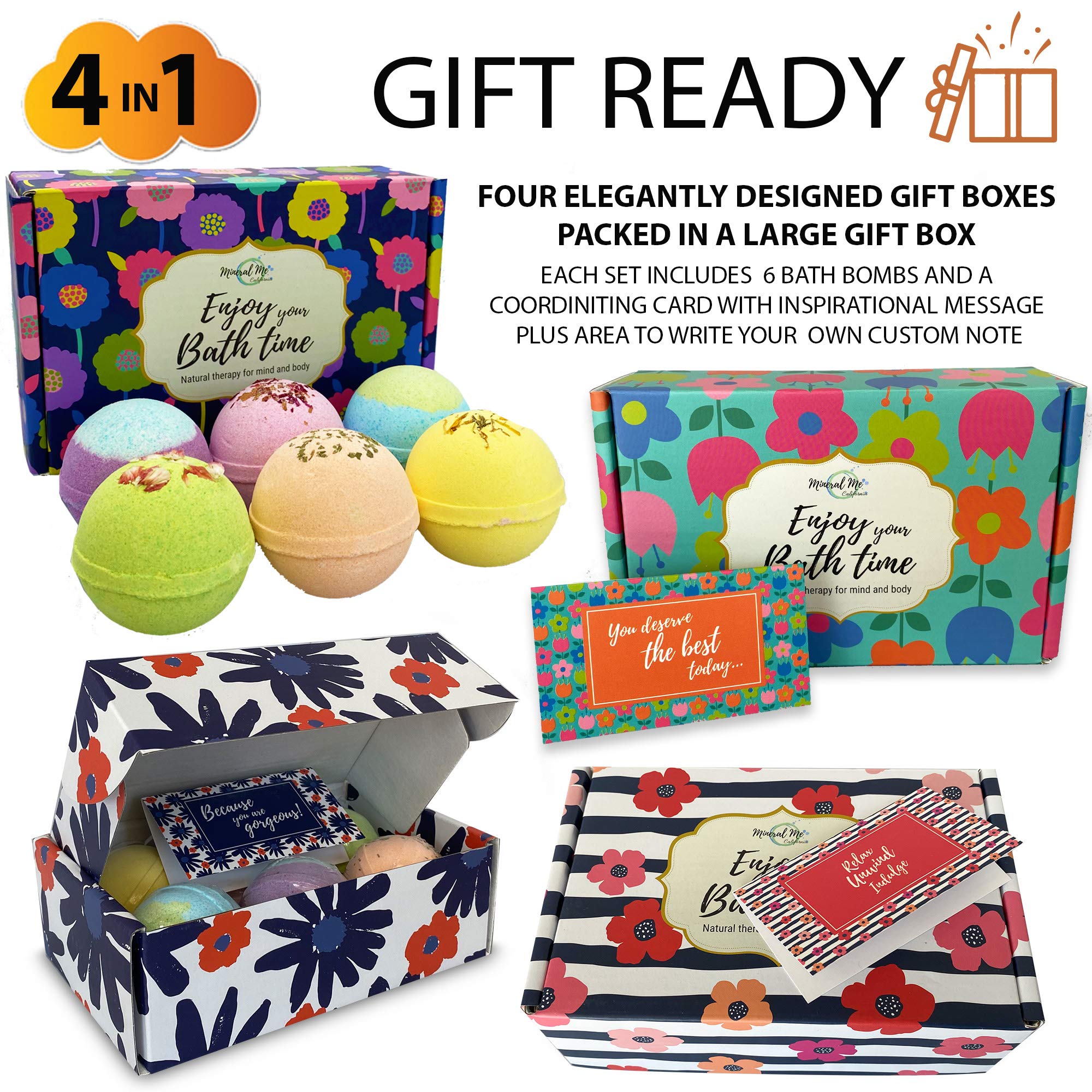 Mineral Me California bath bombs individually wrapped for thoughtful gifting and freshness