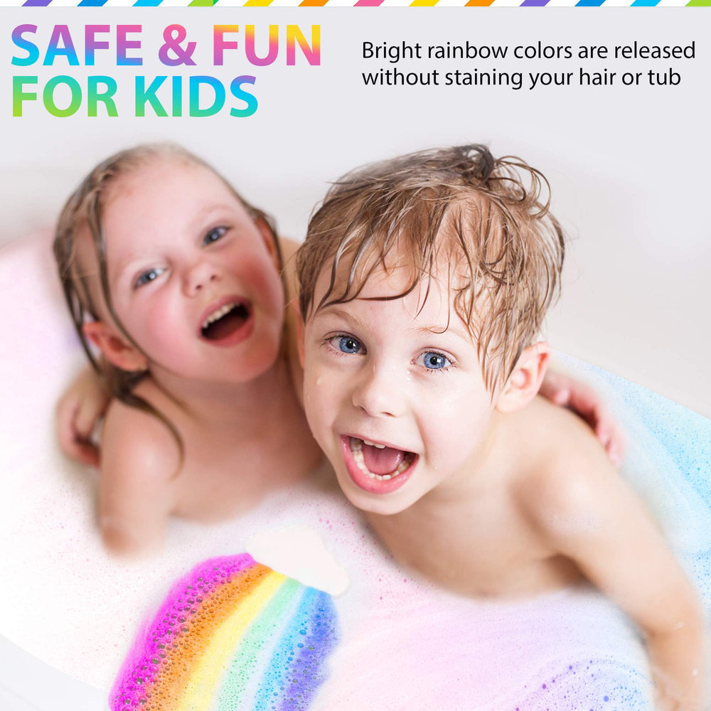 Bombas de baño con colores brillantes y aroma suave de Mineral Me California.