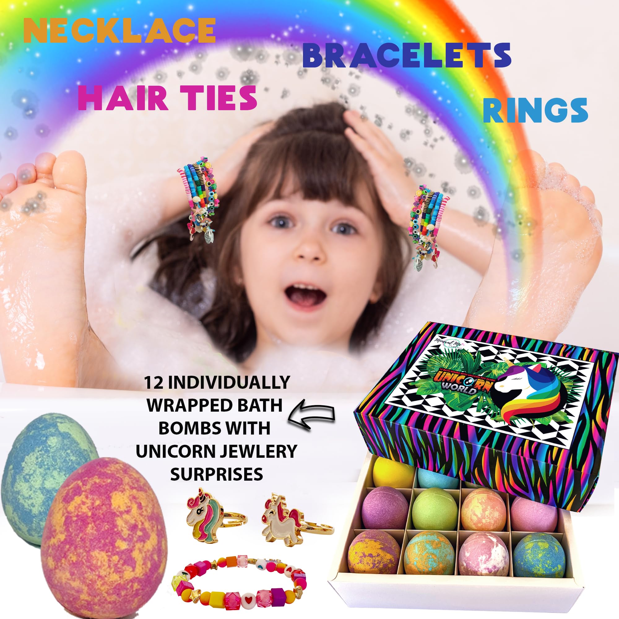 Jewelry surprise revealed inside Mineral Me California unicorn bath bomb