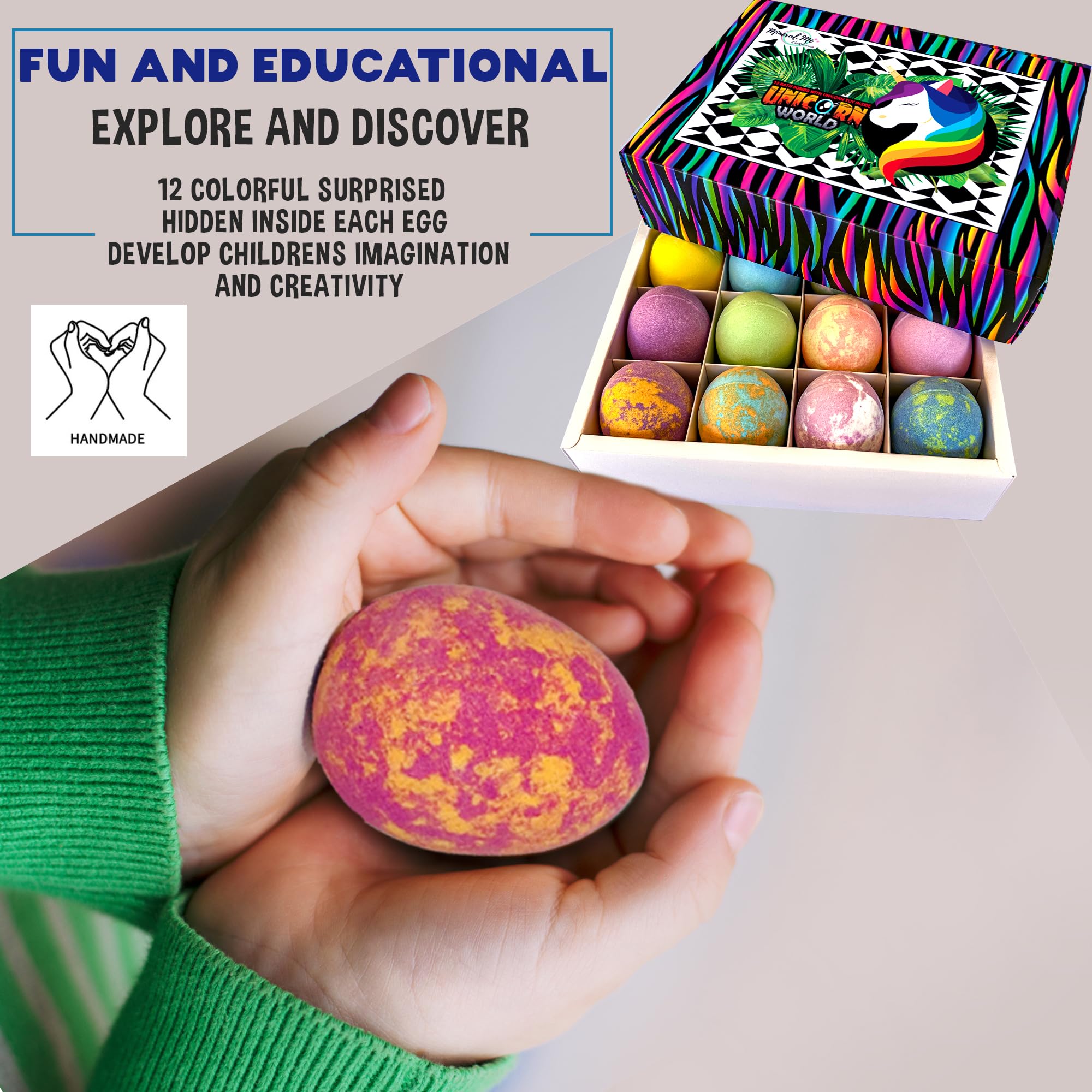 No-mess tub-friendly unicorn bath bombs from Mineral Me California