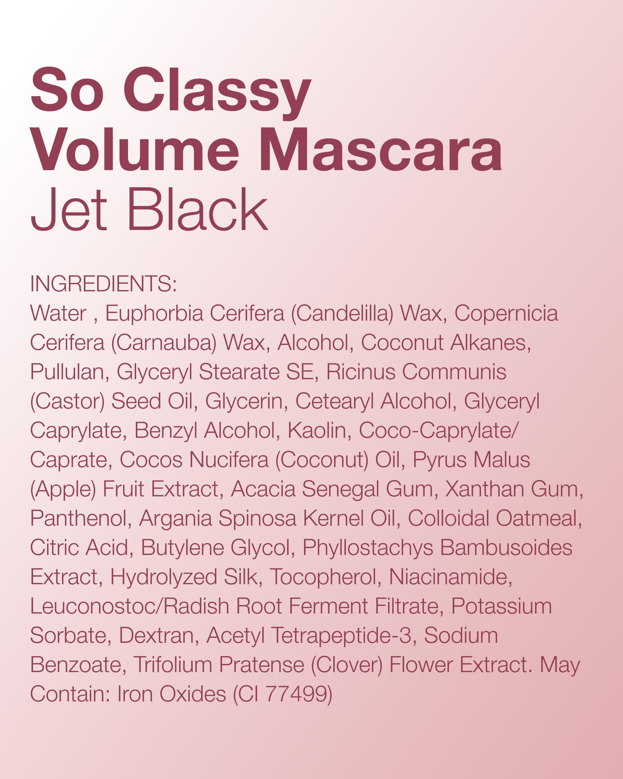 Mineral Fusion So Classy Volume Mascara negro: aplicación rápida para apariencia definida.