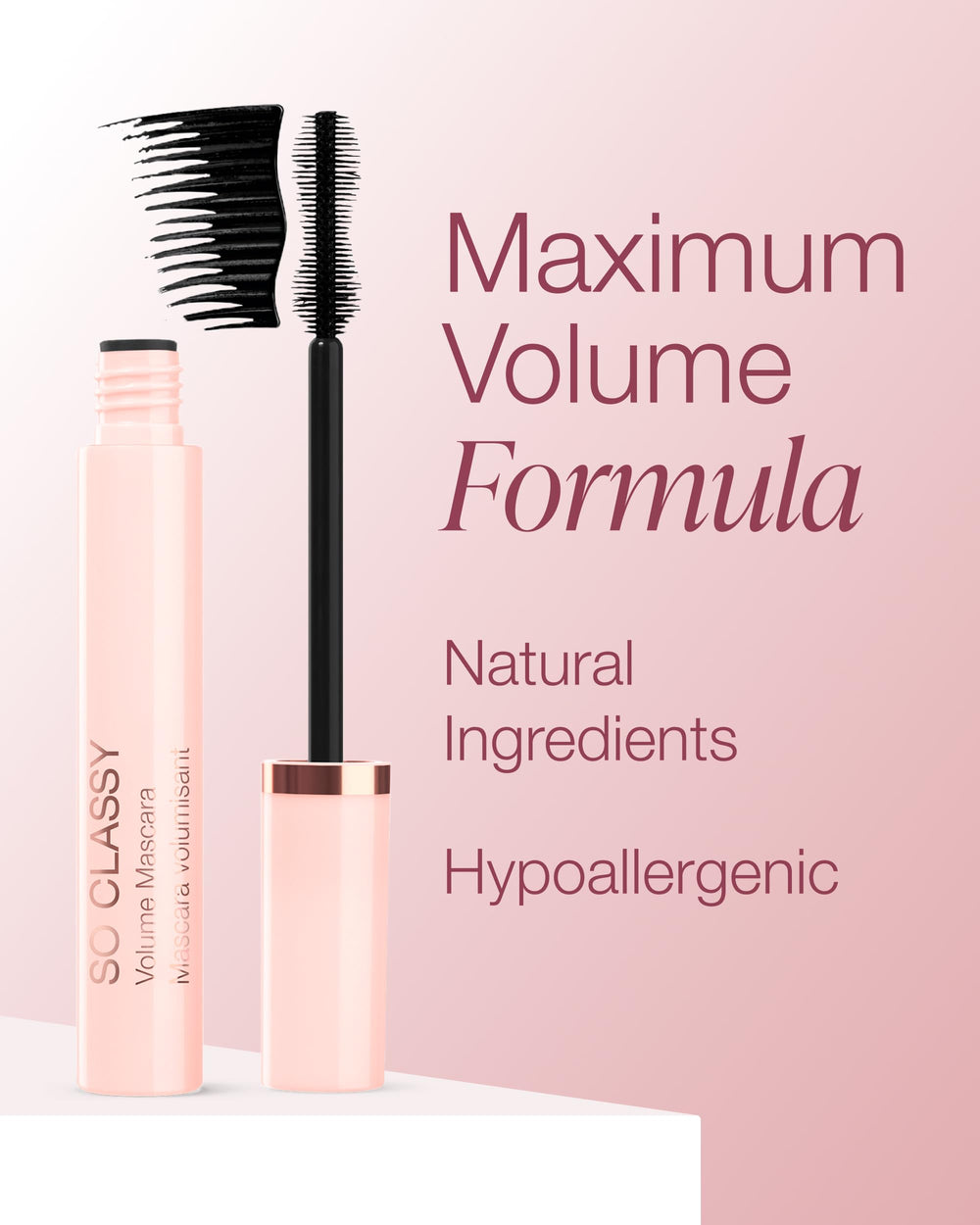 Mineral Fusion So Classy Volume Mascara negro: fórmula con péptidos para ojos sanos.
