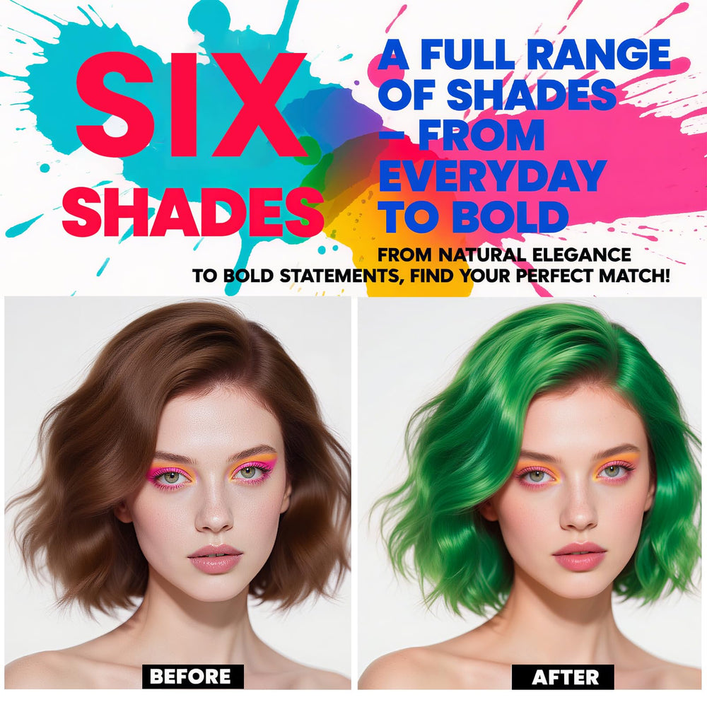 Minfei Green Hair Spray applied directly, no brush needed for easy styling.