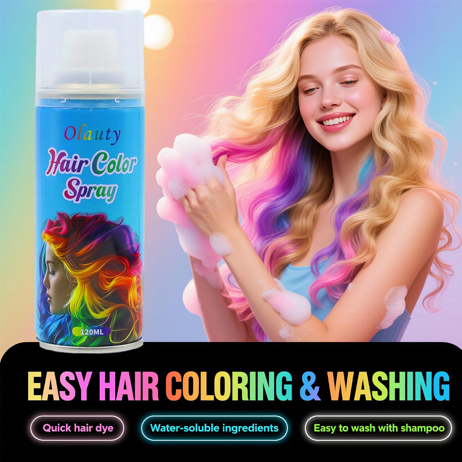 Minfei purple hair spray festive party look example