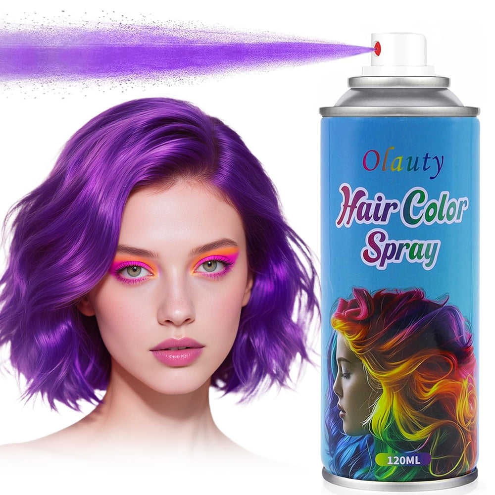 Minfei purple hair spray front view for quick, vibrant color