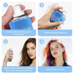 Minfei purple hair spray washable formula being rinsed